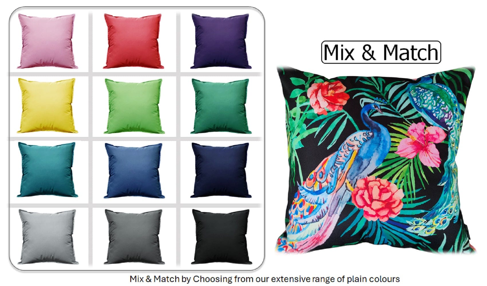 OLIVIA ROCCO Waterproof Cushion Covers – 43x43cm Reversible Outdoor Garden