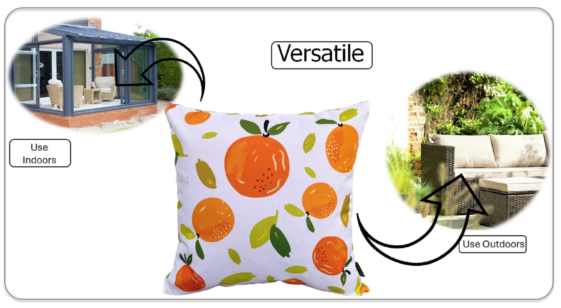 OLIVIA ROCCO Waterproof Cushion Covers – 43x43cm Reversible Outdoor Garden