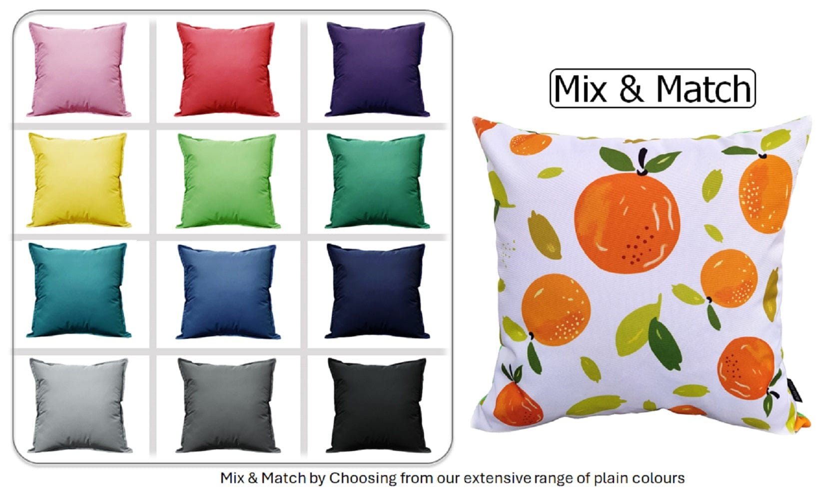 OLIVIA ROCCO Waterproof Cushion Covers – 43x43cm Reversible Outdoor Garden