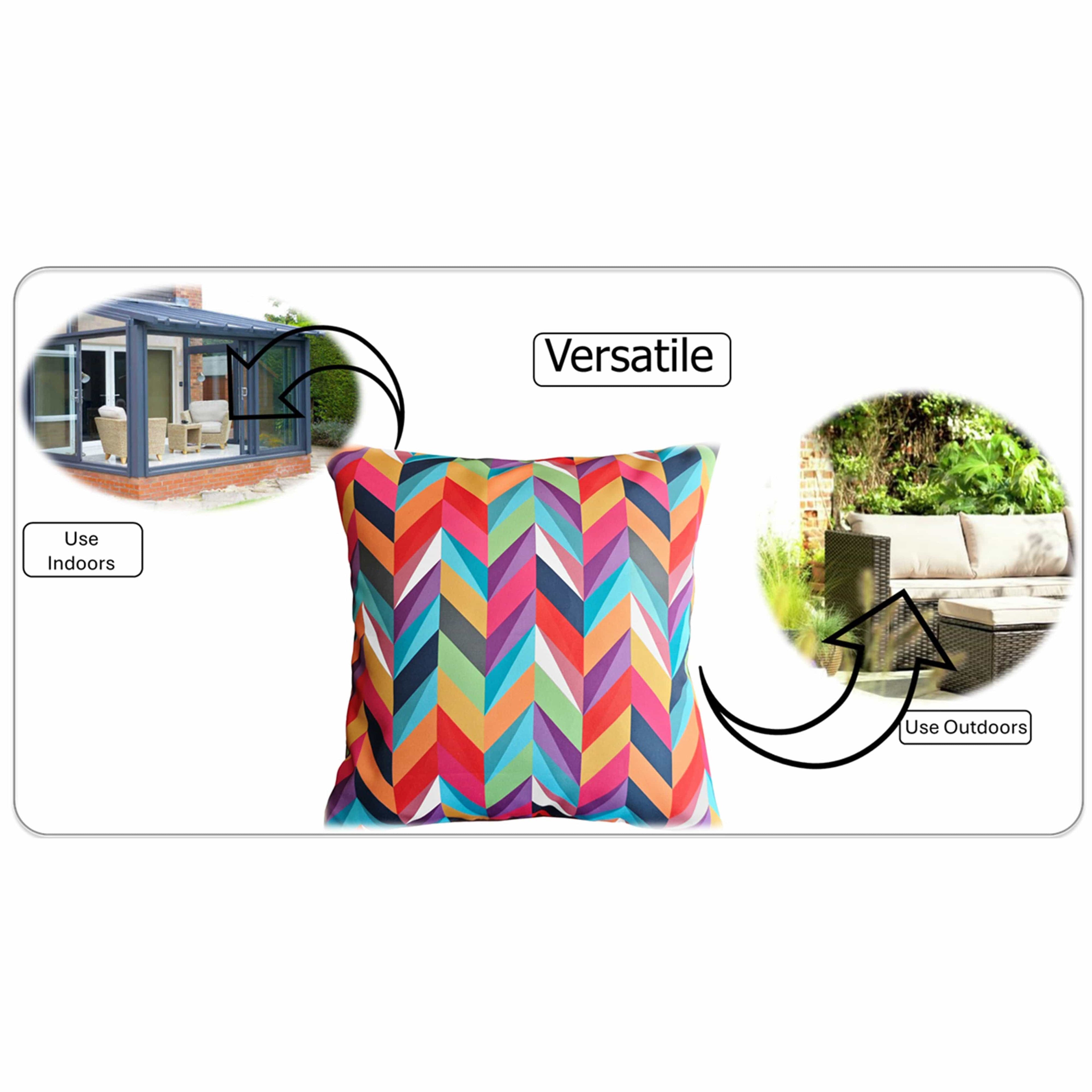 OLIVIA ROCCO Waterproof Cushion Covers – 43x43 cm Outdoor Garden Patio