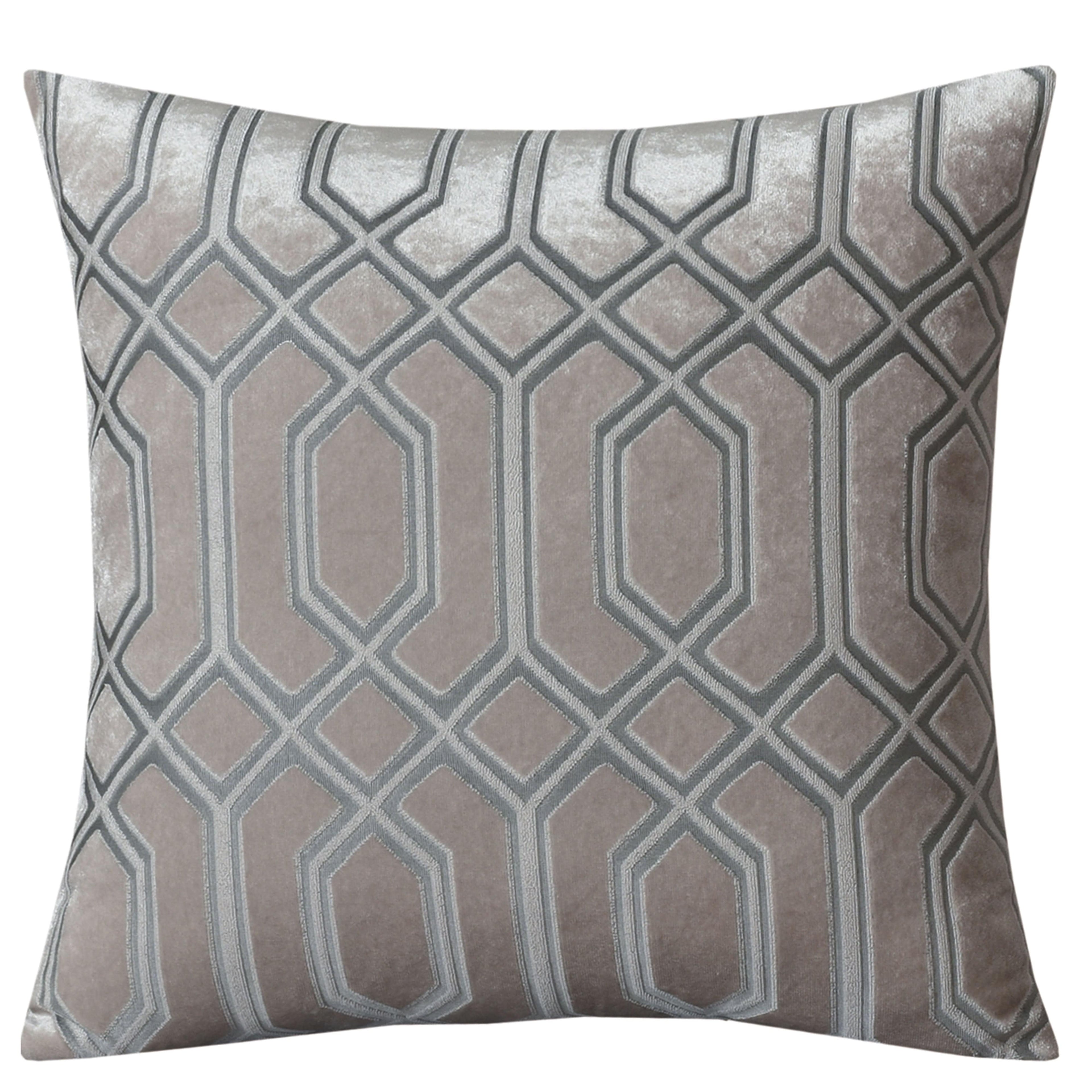 OLIVIA ROCCO Luxe Geo Velvet Cushion Covers – 2 Pack Champagne Geometric