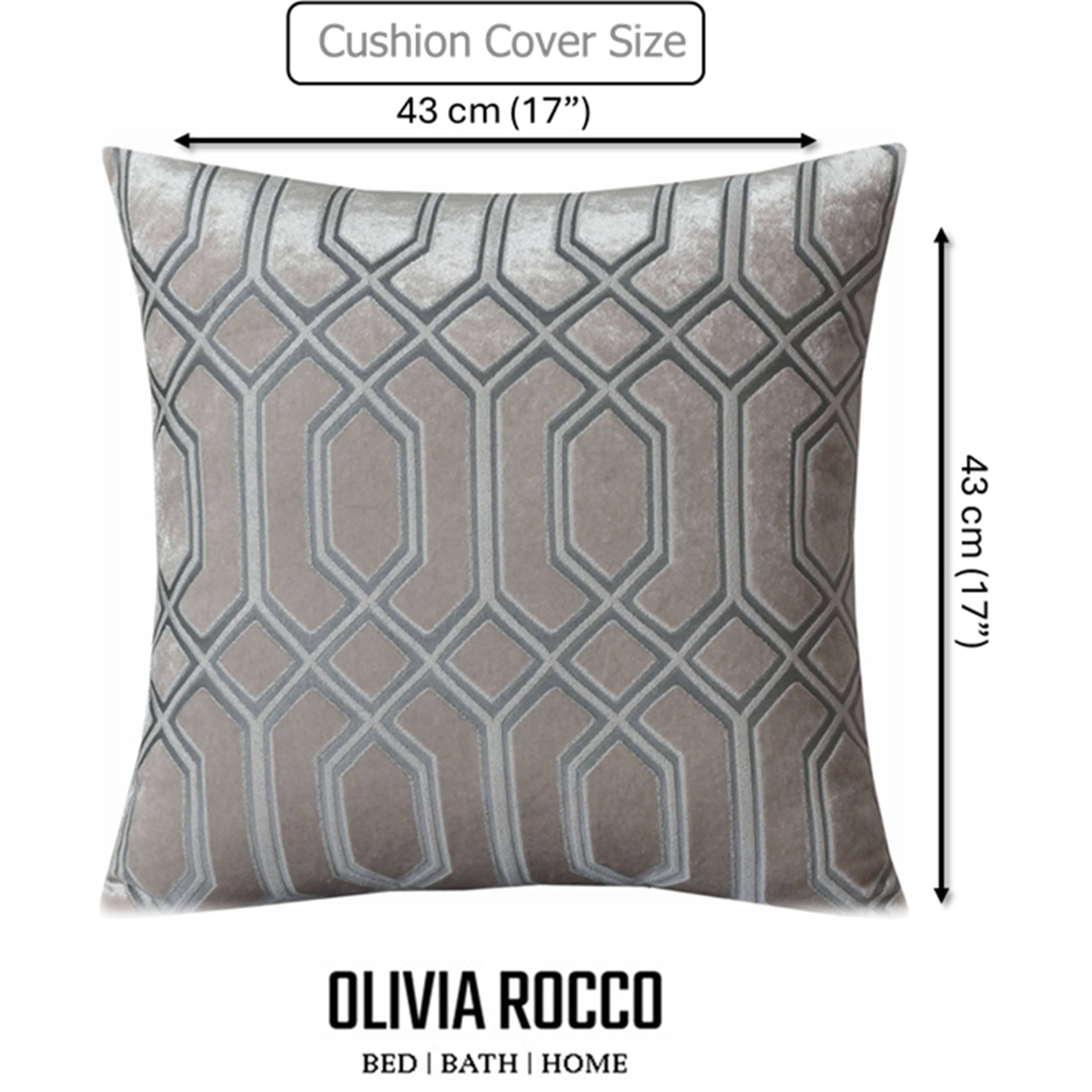 OLIVIA ROCCO Luxe Geo Velvet Cushion Covers – 2 Pack Champagne Geometric