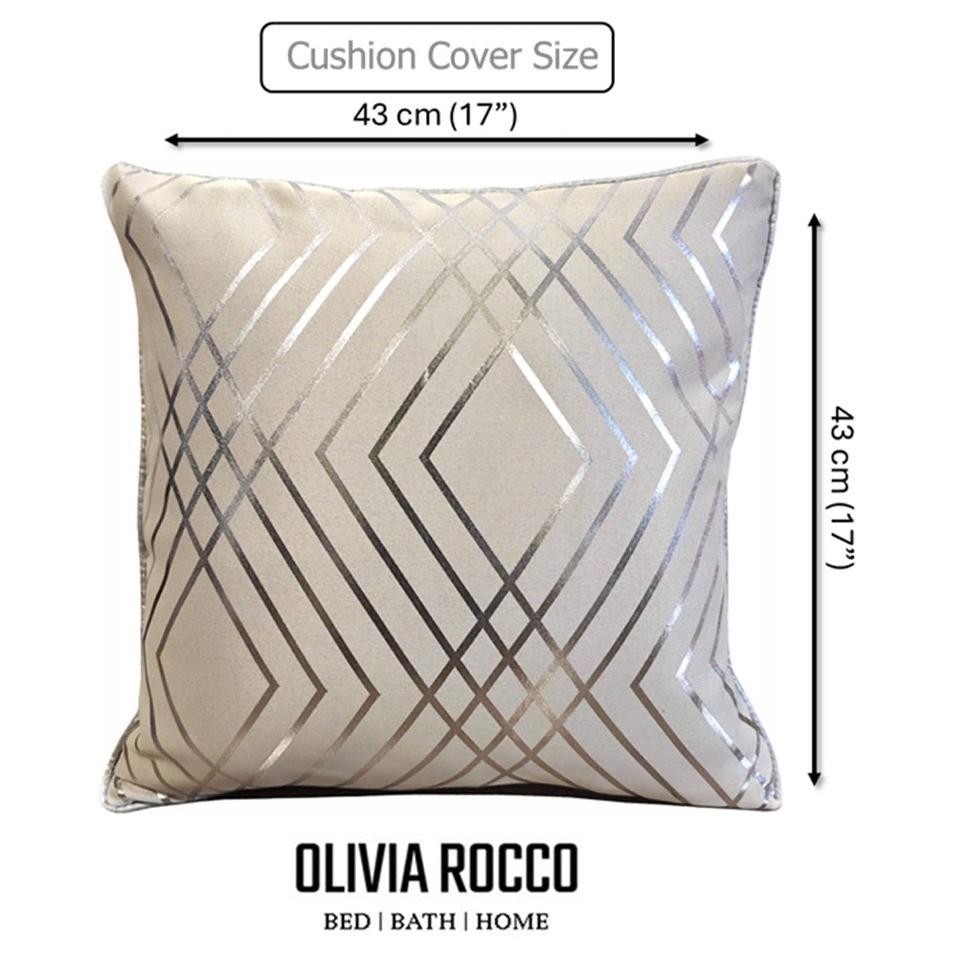 OLIVIA ROCCO Geo Sparkle Cushion Covers 2 Pack – Geometric Metallic Natural