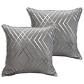OLIVIA ROCCO Geo Sparkle Cushion Covers 2 Pack – Silver Geometric 43x43cm