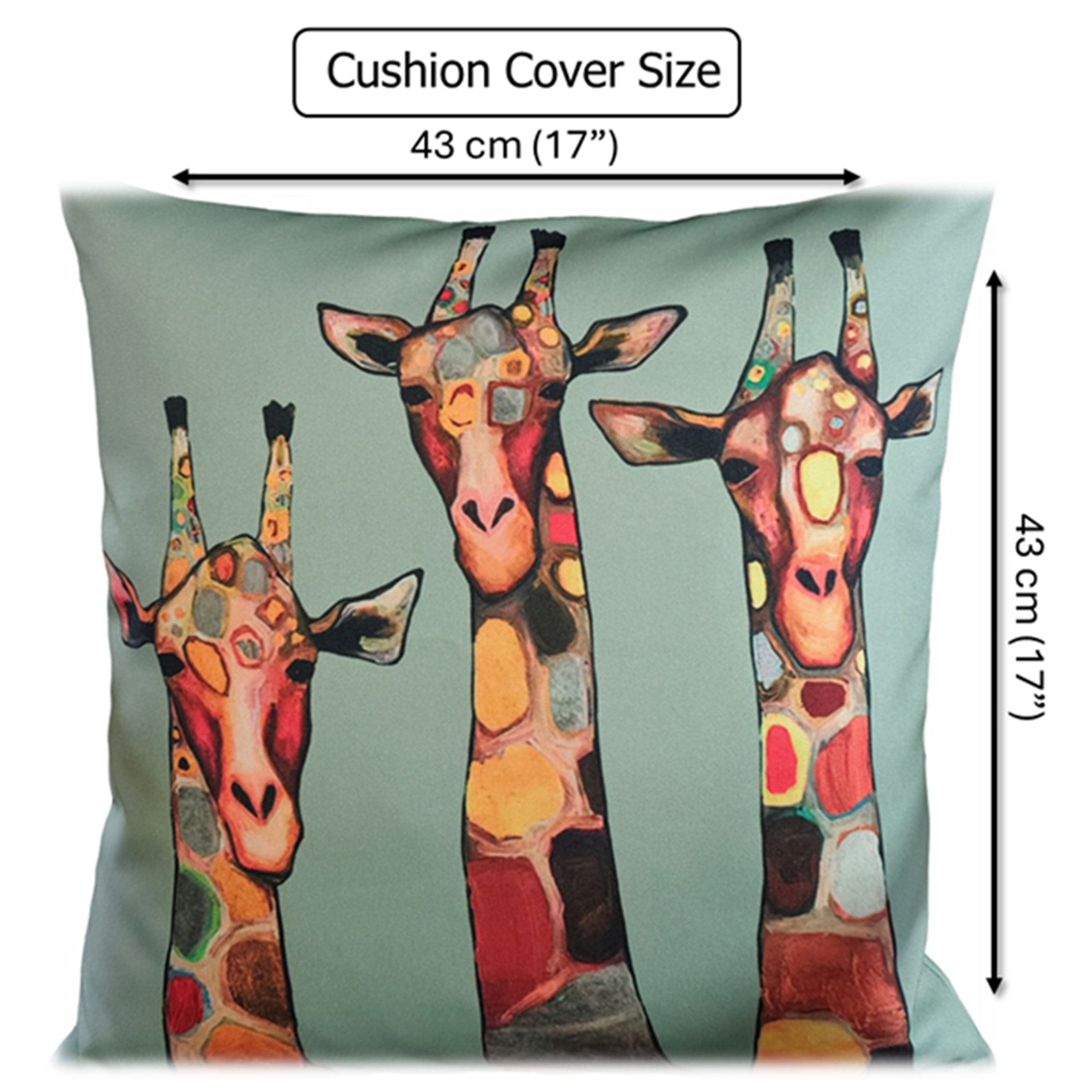 OLIVIA ROCCO Giraffe Waterproof Cushion Covers | 43x43 cm Reversible