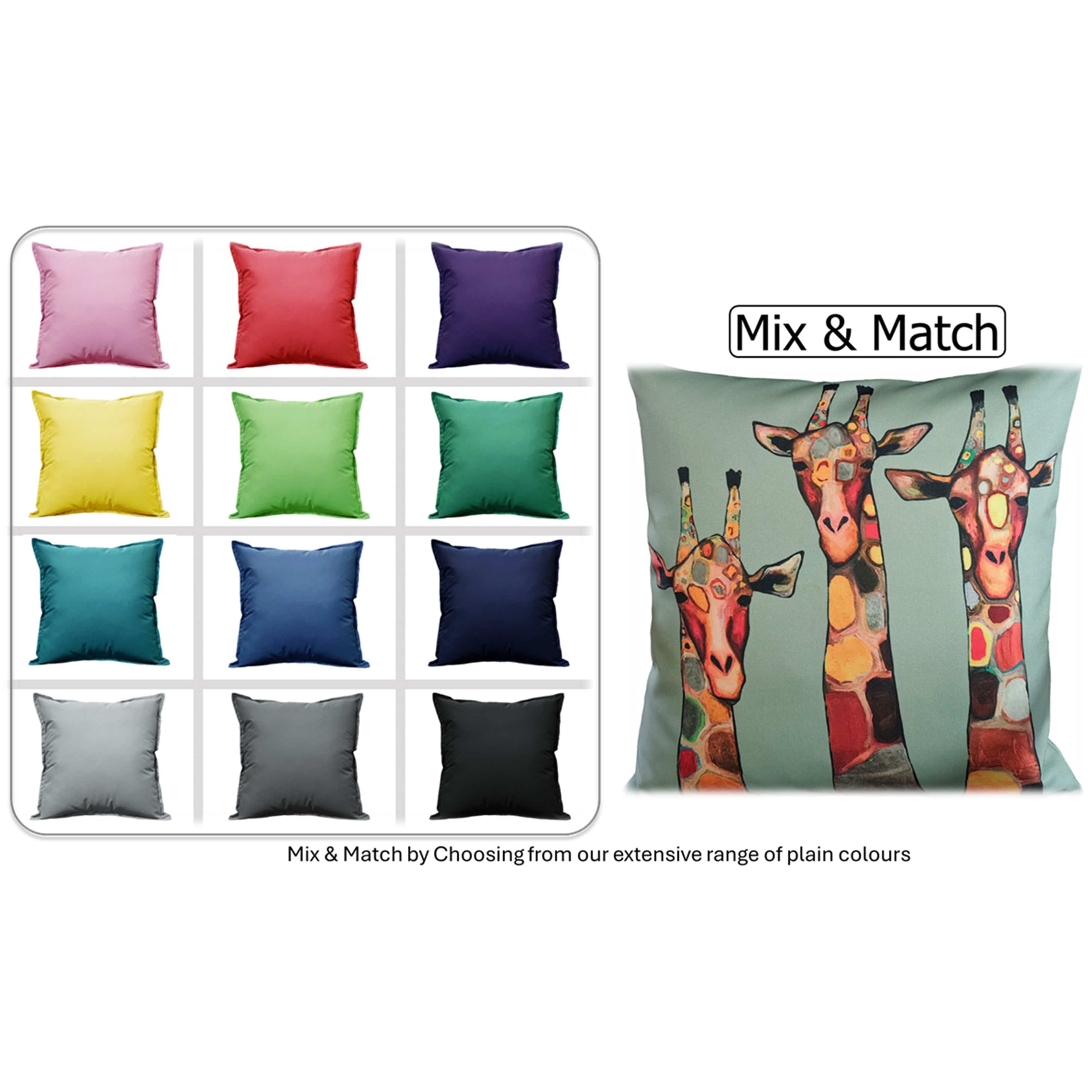 OLIVIA ROCCO Giraffe Waterproof Cushion Covers | 43x43 cm Reversible
