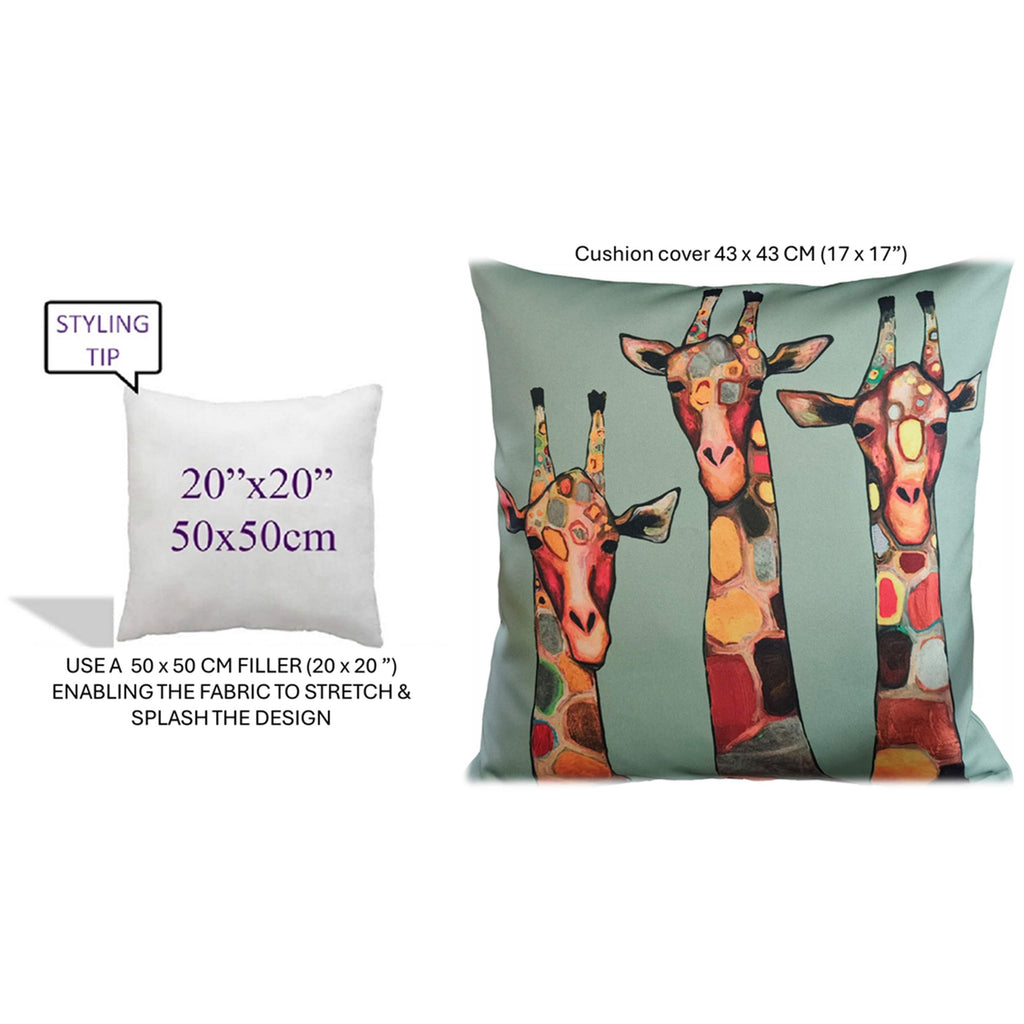 OLIVIA ROCCO Giraffe Waterproof Cushion Covers | 43x43 cm Reversible