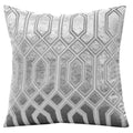 OLIVIA ROCCO Grey Luxe Geo Velvet Cushion Covers – 2 Pack Geometric 43x43cm