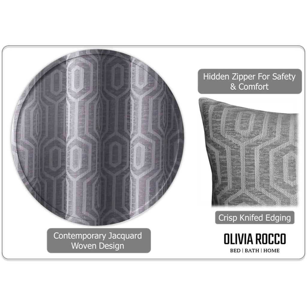 OLIVIA ROCCO Paris Cushion Covers 2 Pack – Grey Square Decorative Cushions
