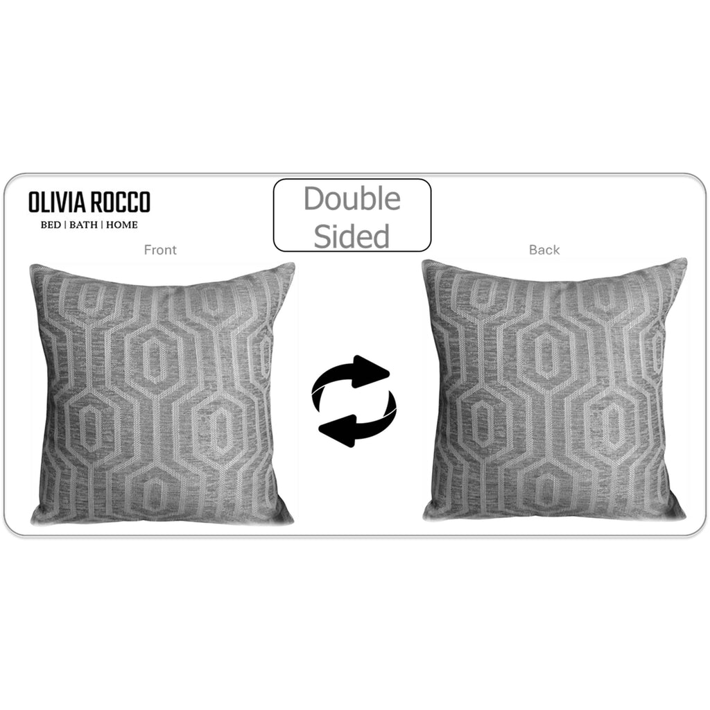 OLIVIA ROCCO Paris Cushion Covers 2 Pack – Grey Square Decorative Cushions