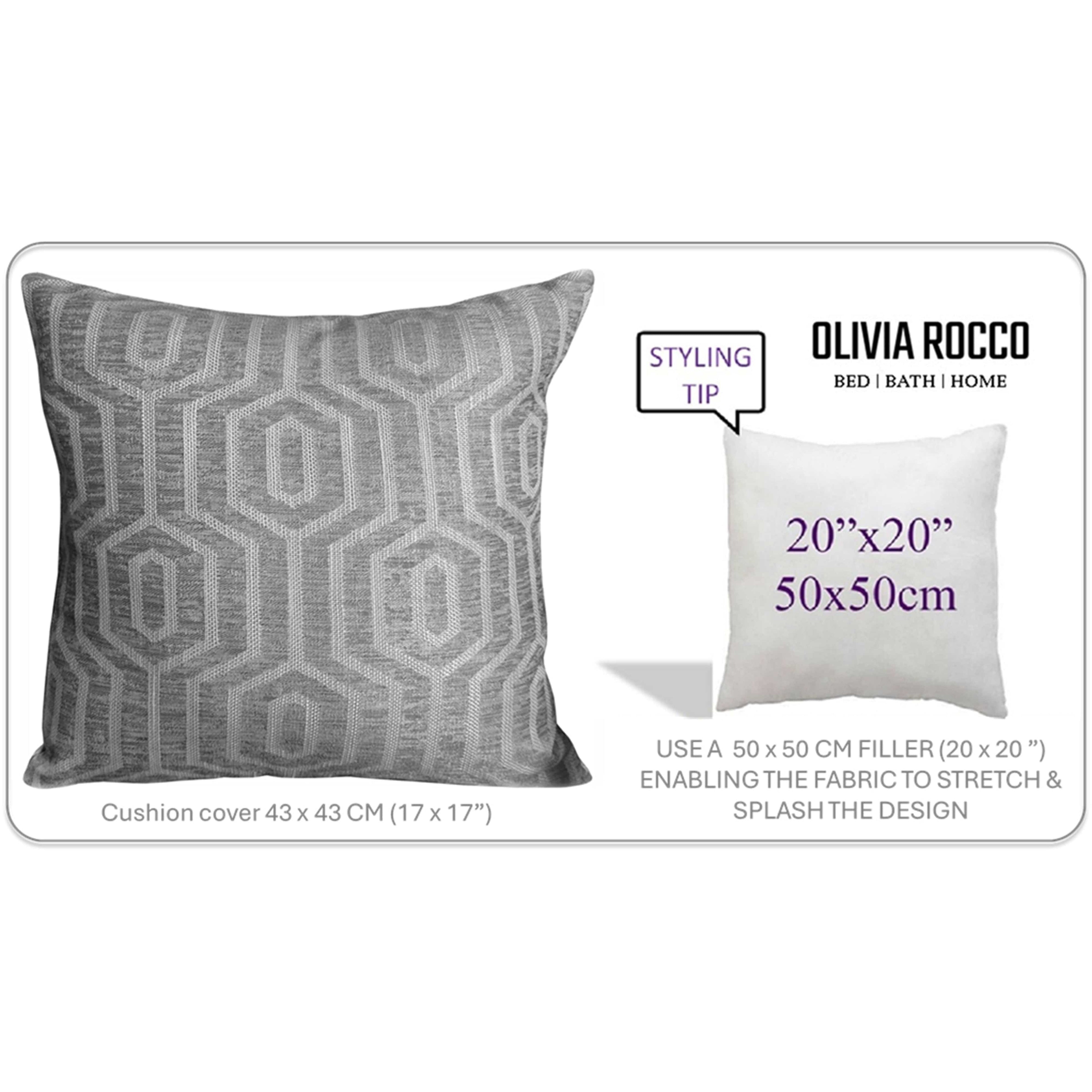 OLIVIA ROCCO Paris Cushion Covers 2 Pack – Grey Square Decorative Cushions