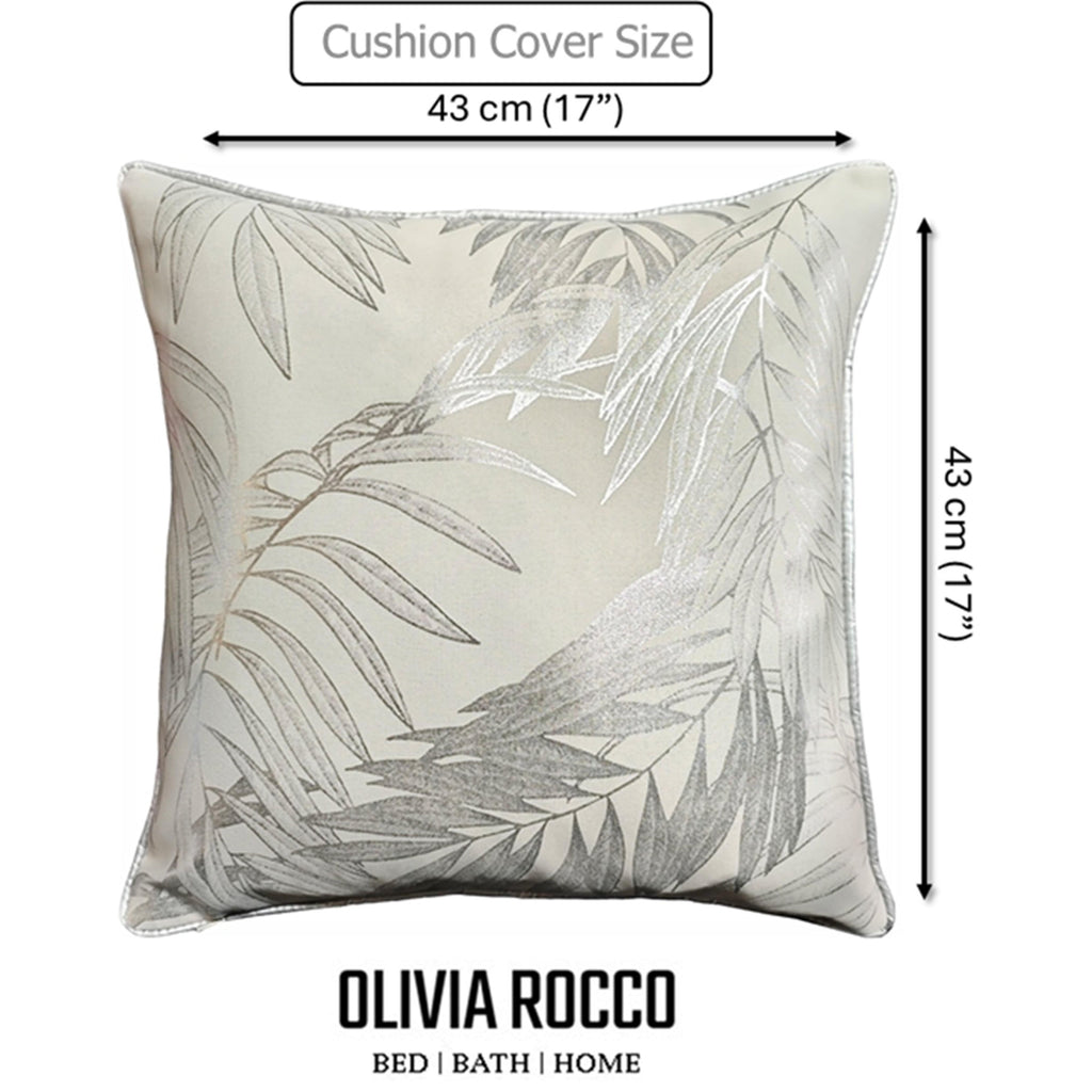 OLIVIA ROCCO Leaf Sparkle Cushion Covers 2 Pack – Natural Decorative Cases