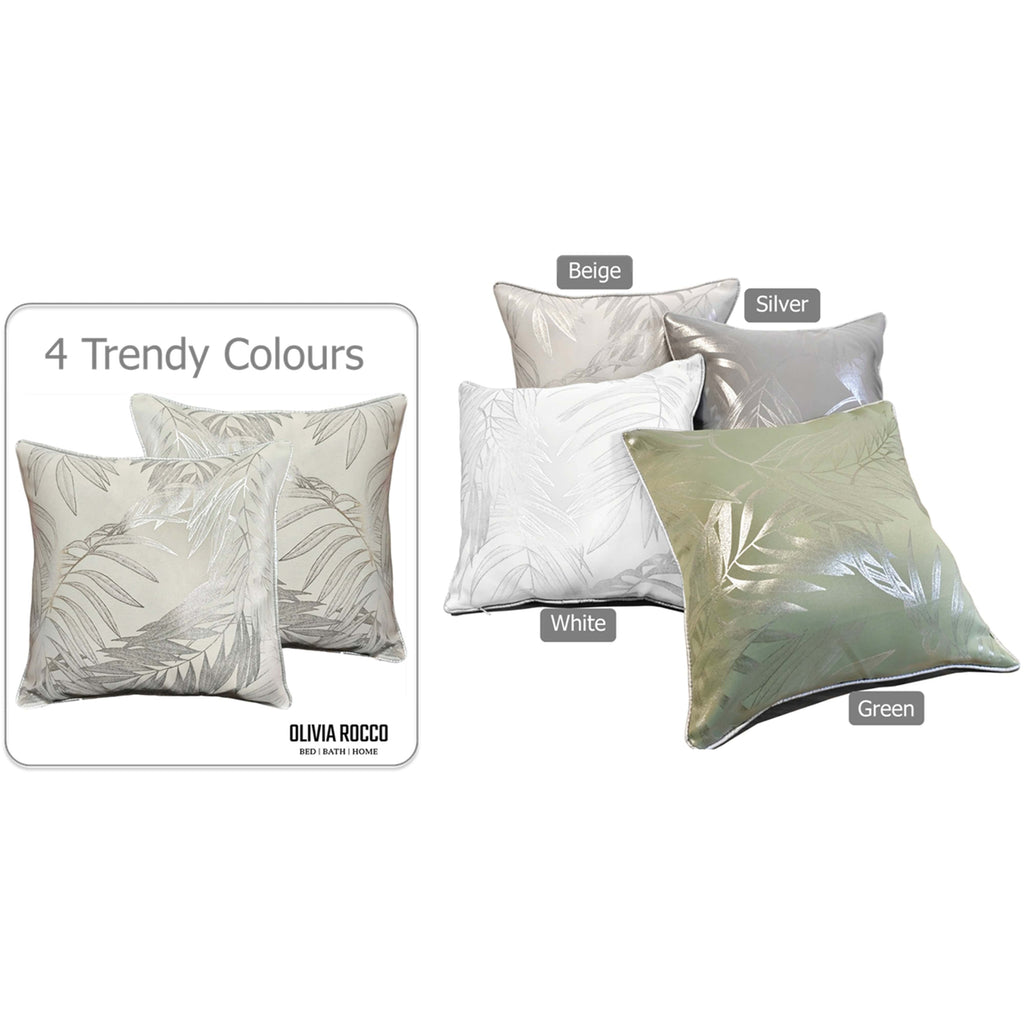 OLIVIA ROCCO Leaf Sparkle Cushion Covers 2 Pack – Natural Decorative Cases