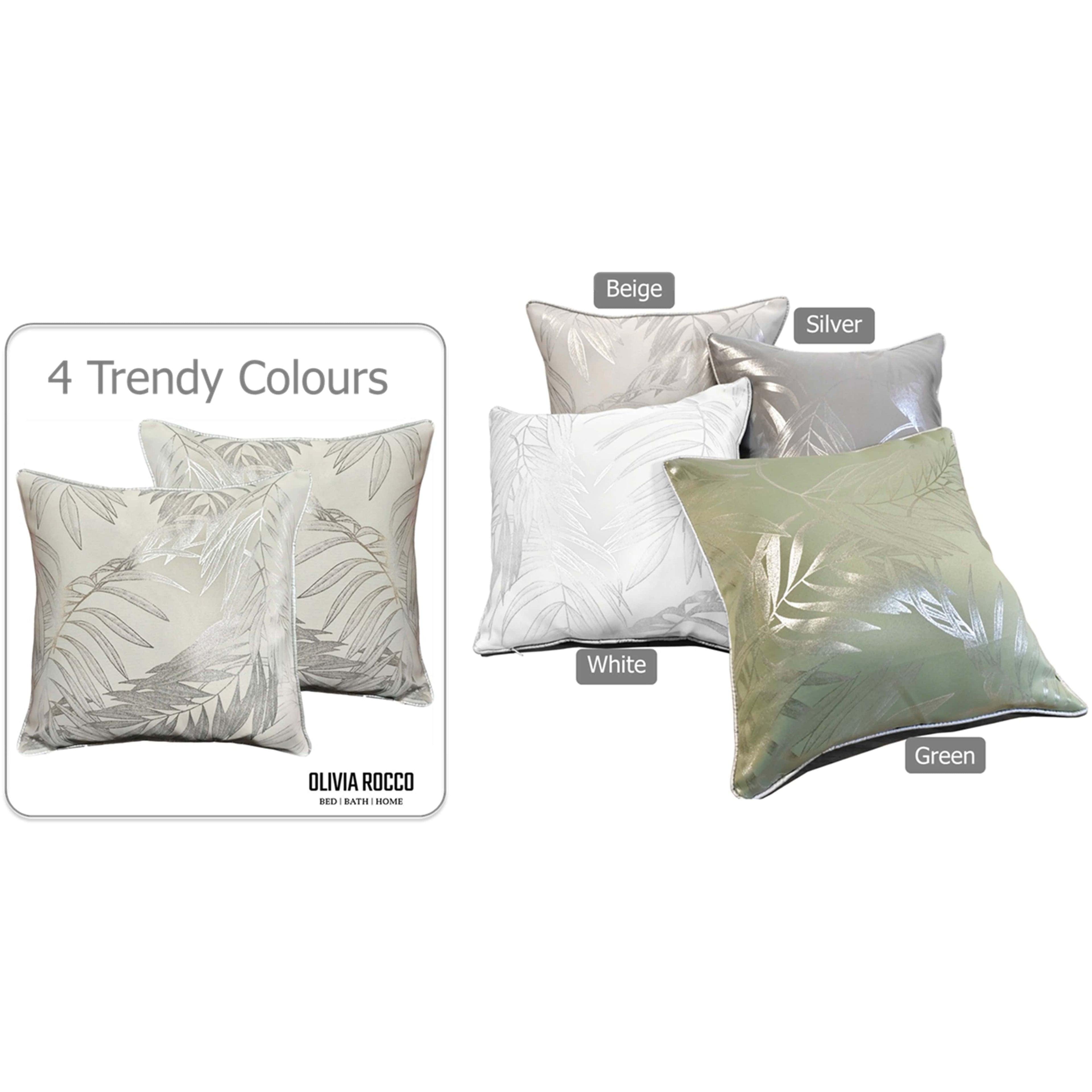 OLIVIA ROCCO Leaf Sparkle Cushion Covers 2 Pack – Natural Decorative Cases