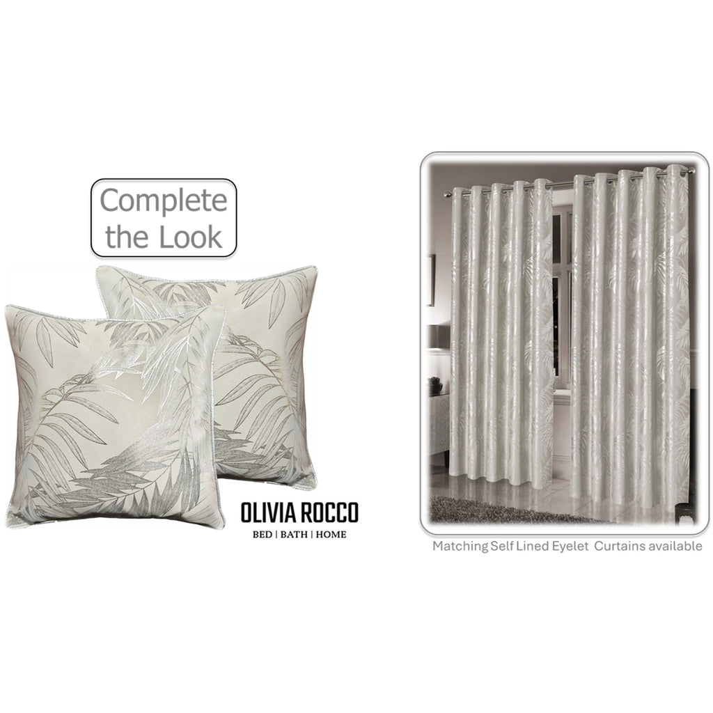 OLIVIA ROCCO Leaf Sparkle Cushion Covers 2 Pack – Natural Decorative Cases