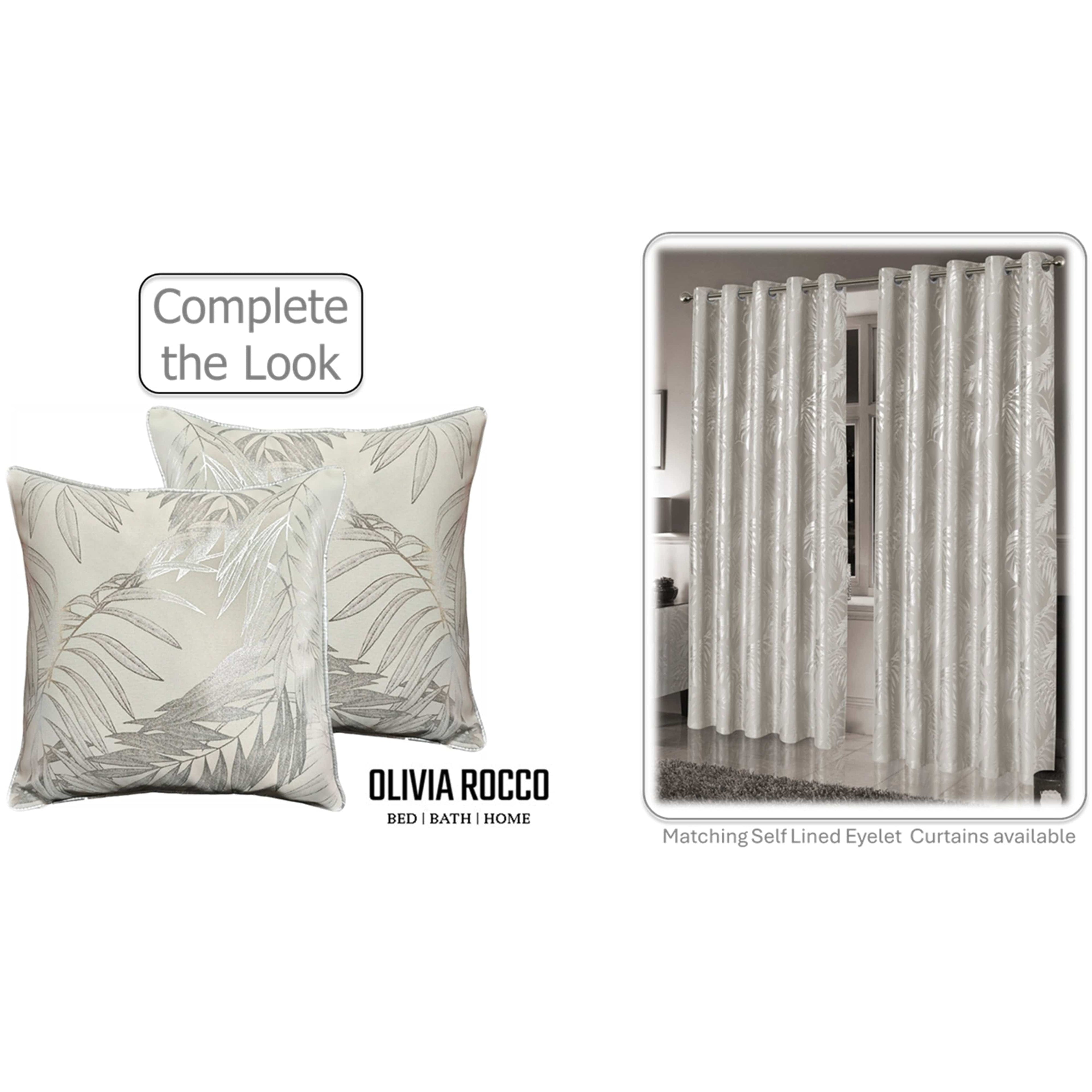 OLIVIA ROCCO Leaf Sparkle Cushion Covers 2 Pack – Natural Decorative Cases