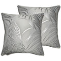 OLIVIA ROCCO Leaf Sparkle Cushion Covers – 2 Pack Silver Throw Pillow Cases