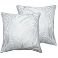 OLIVIA ROCCO Leaf Sparkle Cushion Covers - Set of 2 White Throw Pillow Cases