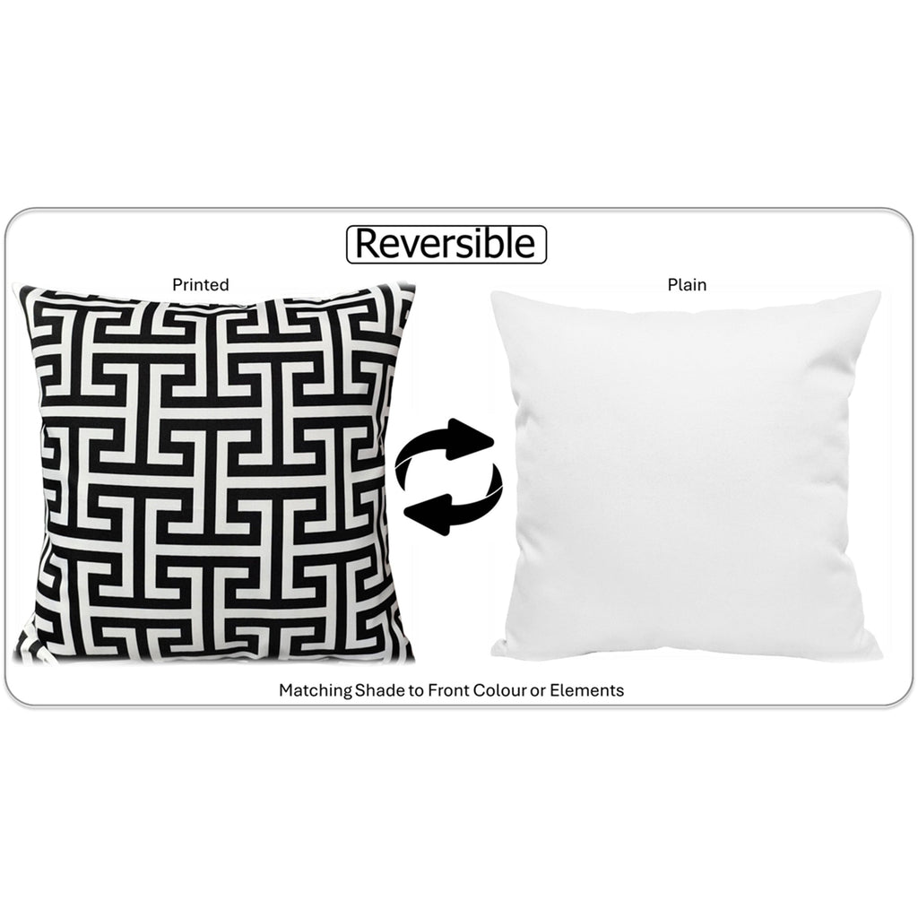 OLIVIA ROCCO Milano Black Waterproof Cushion Covers 43x43 cm Outdoor Indoor
