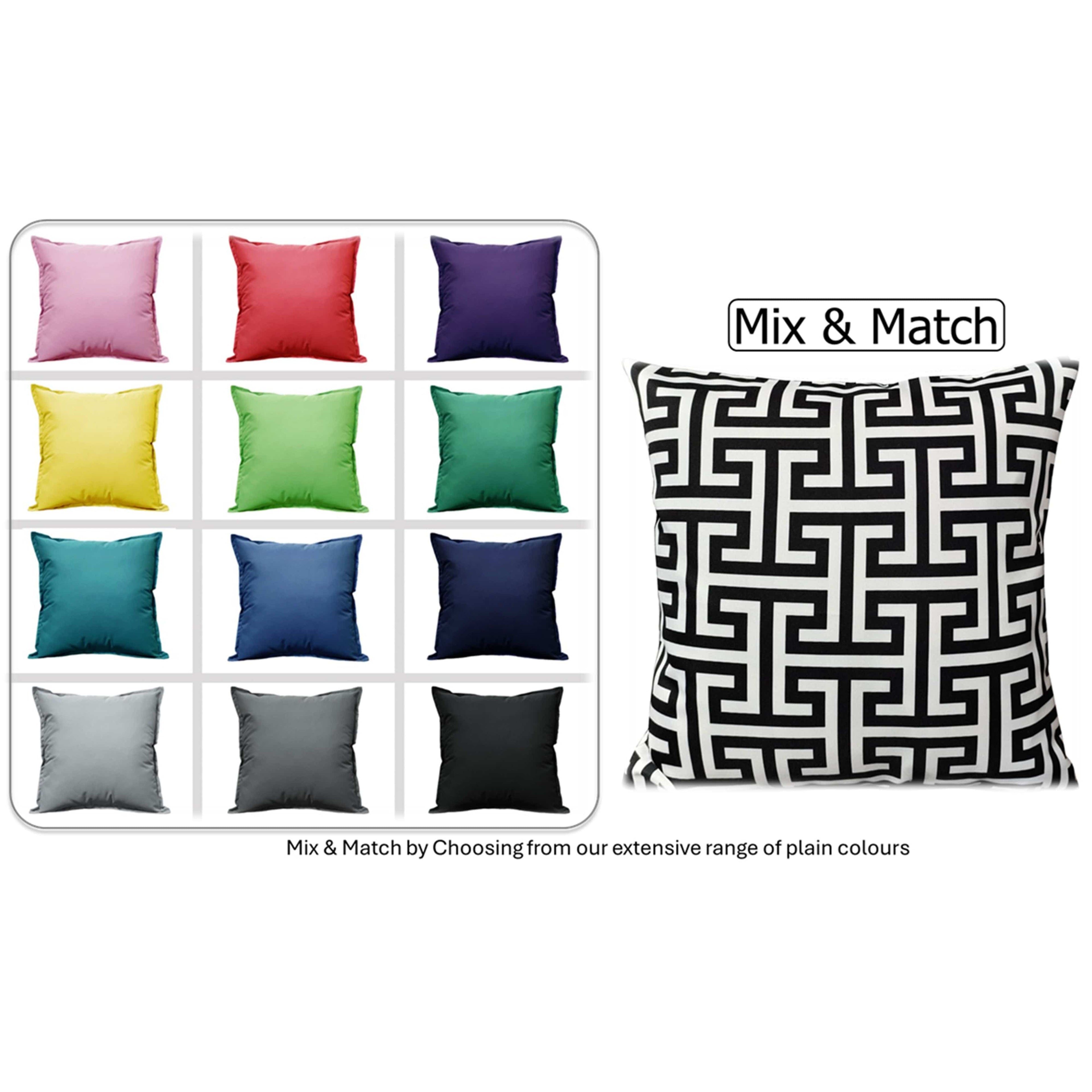 OLIVIA ROCCO Milano Black Waterproof Cushion Covers 43x43 cm Outdoor Indoor