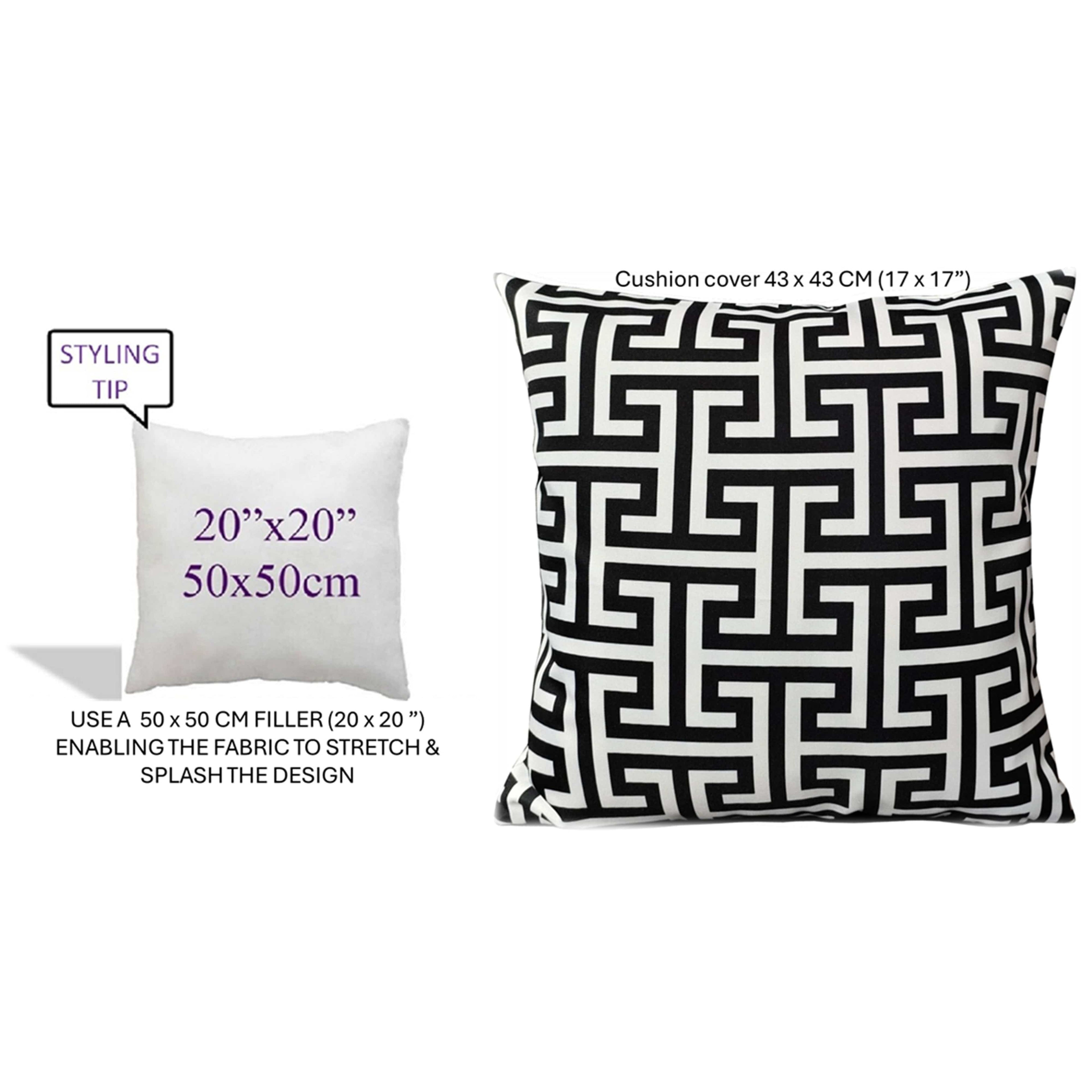 OLIVIA ROCCO Milano Black Waterproof Cushion Covers 43x43 cm Outdoor Indoor