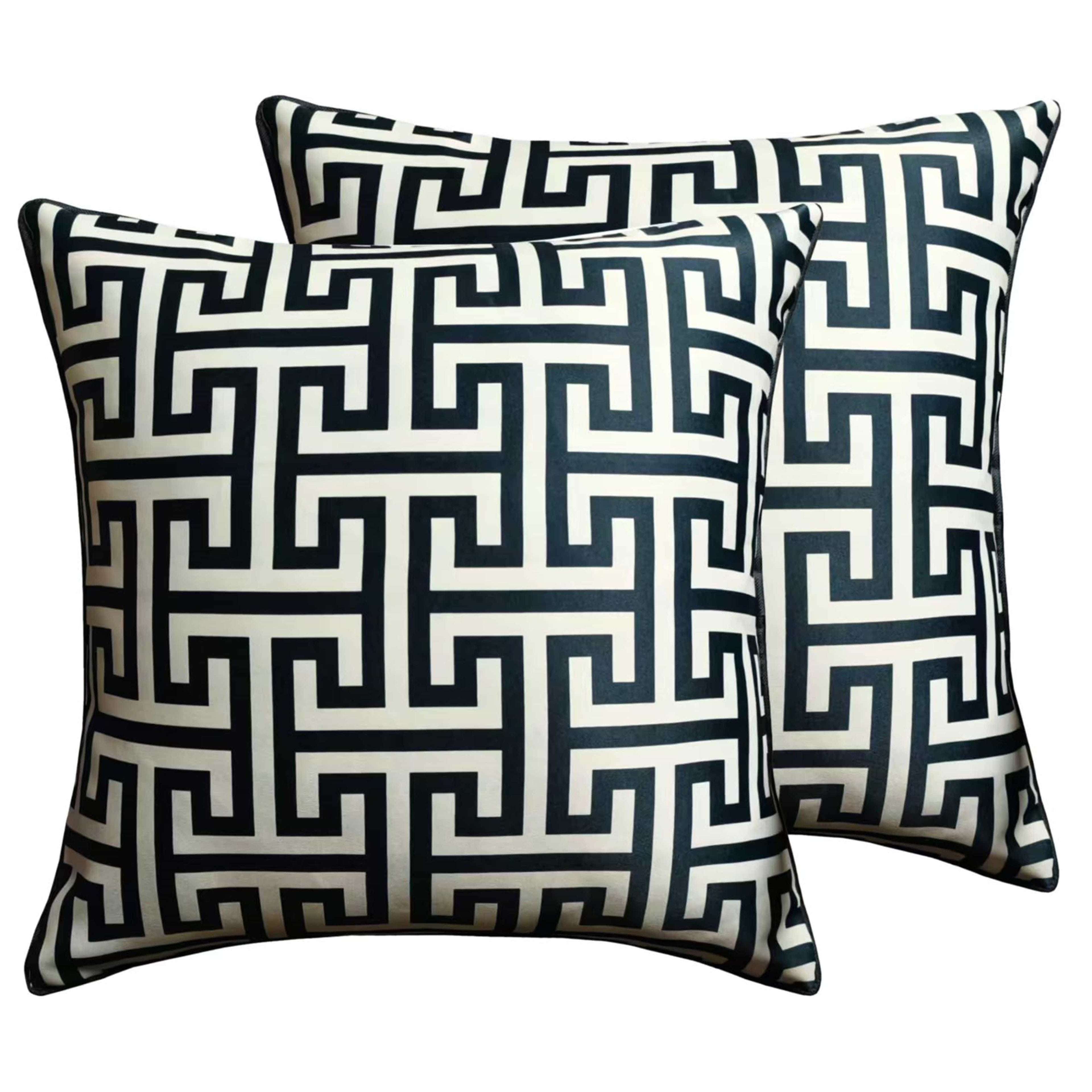 OLIVIA ROCCO Milano Black Scatter Cushion Covers - 2 Pack Soft Throw Pillows