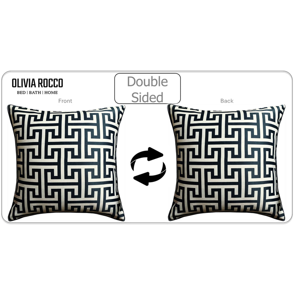 OLIVIA ROCCO Milano Black Scatter Cushion Covers - 2 Pack Soft Throw Pillows