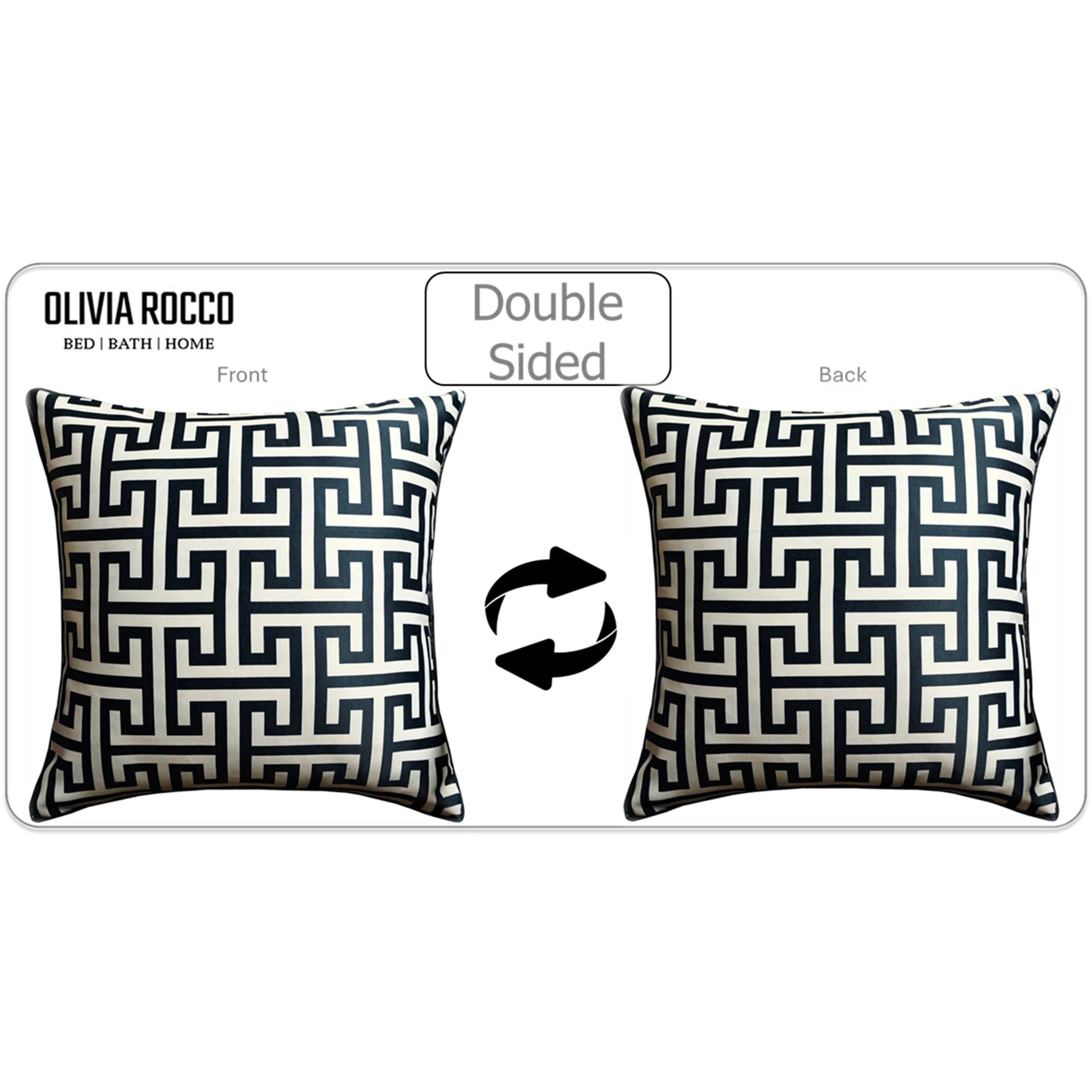 OLIVIA ROCCO Milano Black Scatter Cushion Covers - 2 Pack Soft Throw Pillows