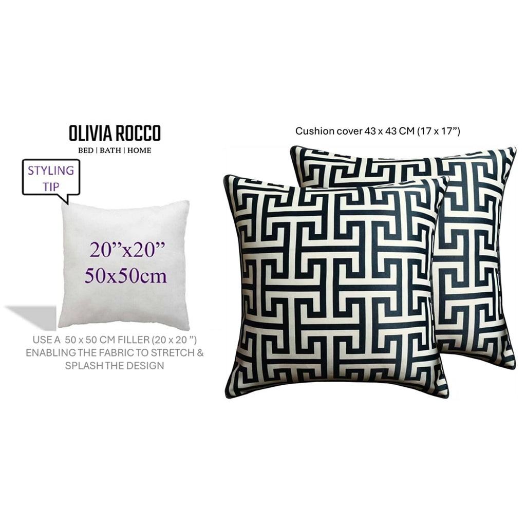 OLIVIA ROCCO Milano Black Scatter Cushion Covers - 2 Pack Soft Throw Pillows