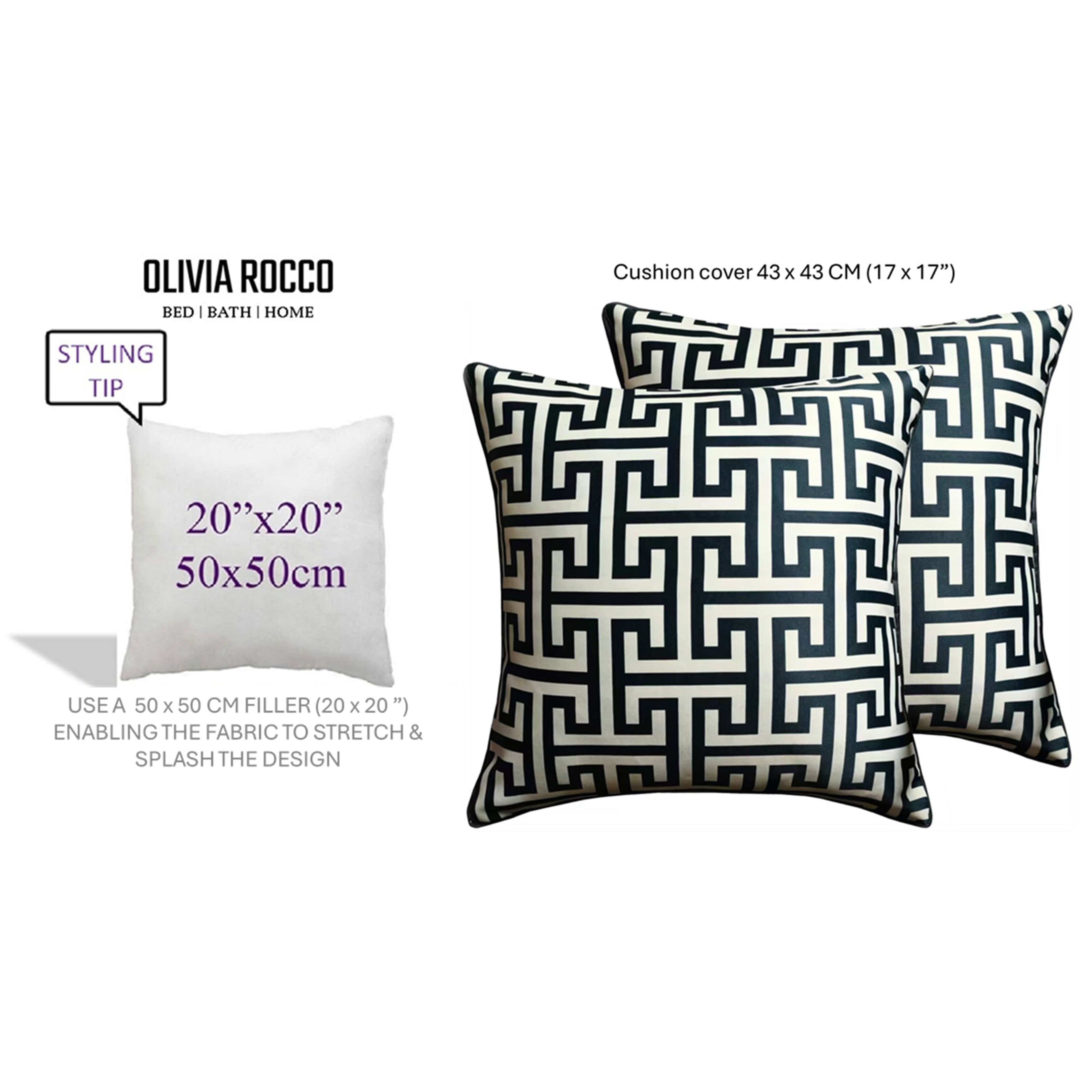 OLIVIA ROCCO Milano Black Scatter Cushion Covers - 2 Pack Soft Throw Pillows