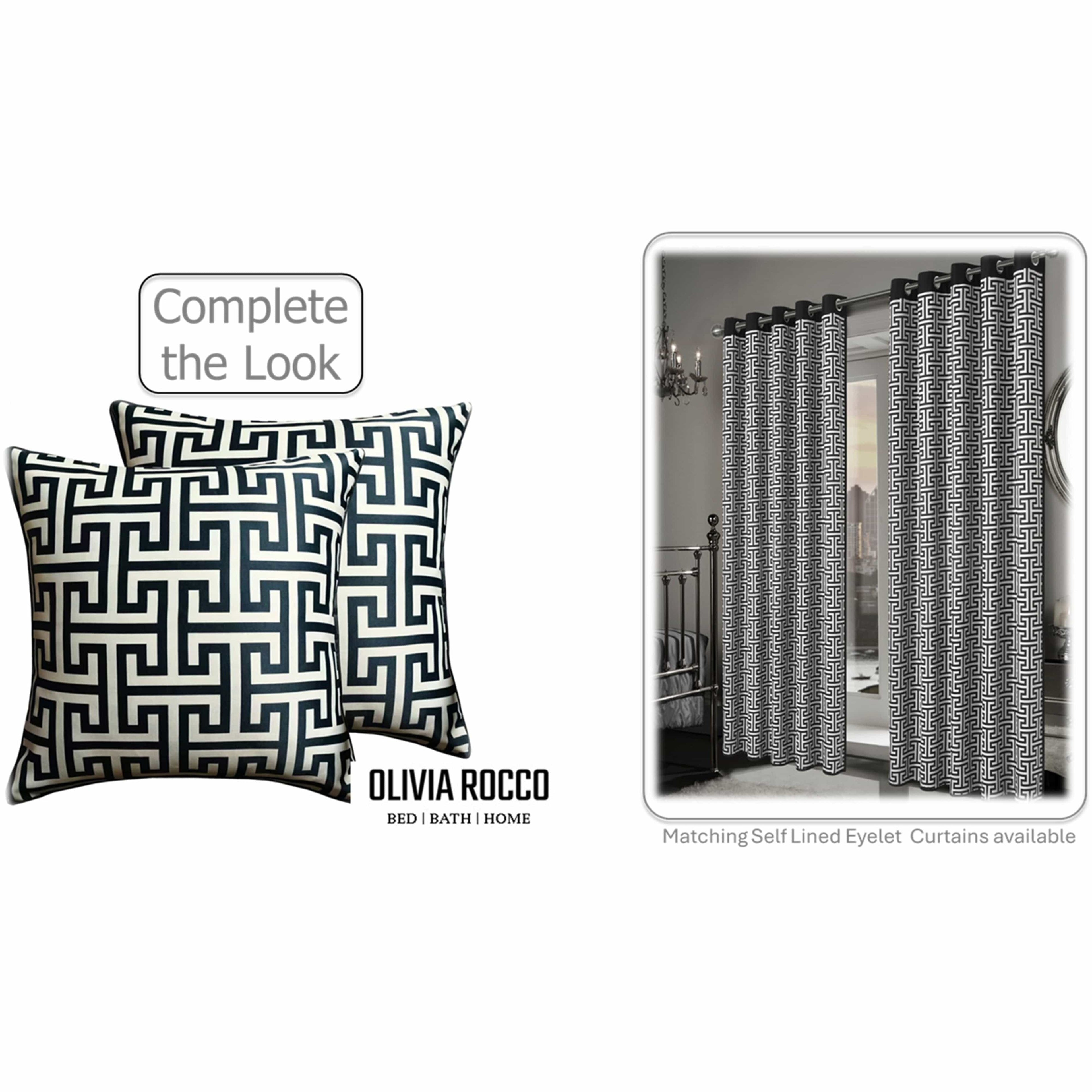 OLIVIA ROCCO Milano Black Scatter Cushion Covers - 2 Pack Soft Throw Pillows