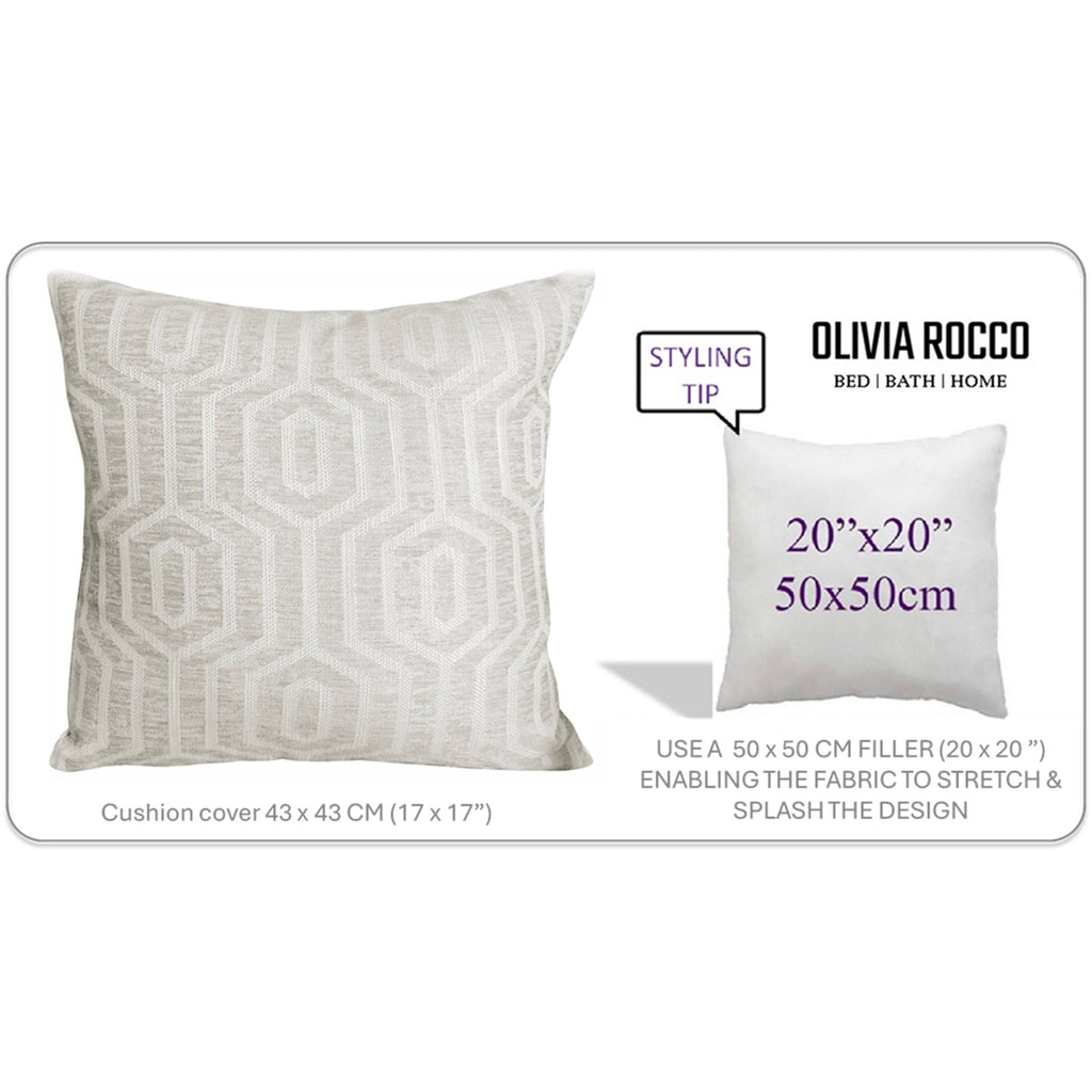 OLIVIA ROCCO Paris Cushion Covers 2 Pack – Natural Square 43x43cm