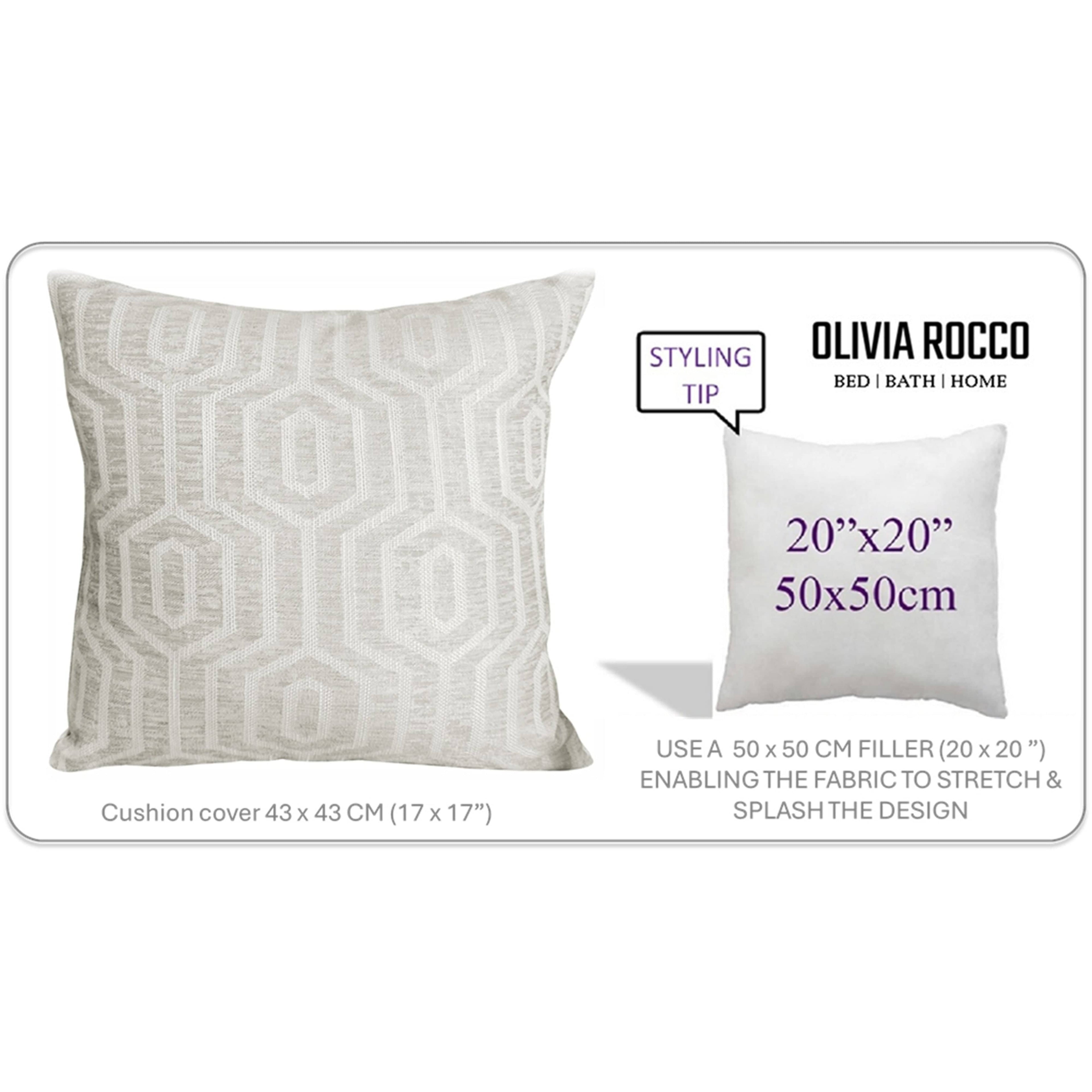 OLIVIA ROCCO Paris Cushion Covers 2 Pack – Natural Square 43x43cm