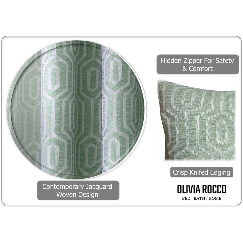 OLIVIA ROCCO Sage Green Cushion Covers 2 Pack – 43x43cm Square Covers
