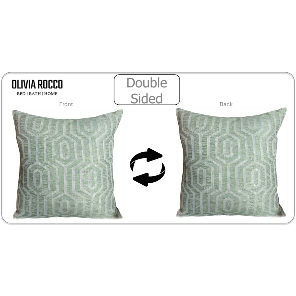 OLIVIA ROCCO Sage Green Cushion Covers 2 Pack – 43x43cm Square Covers