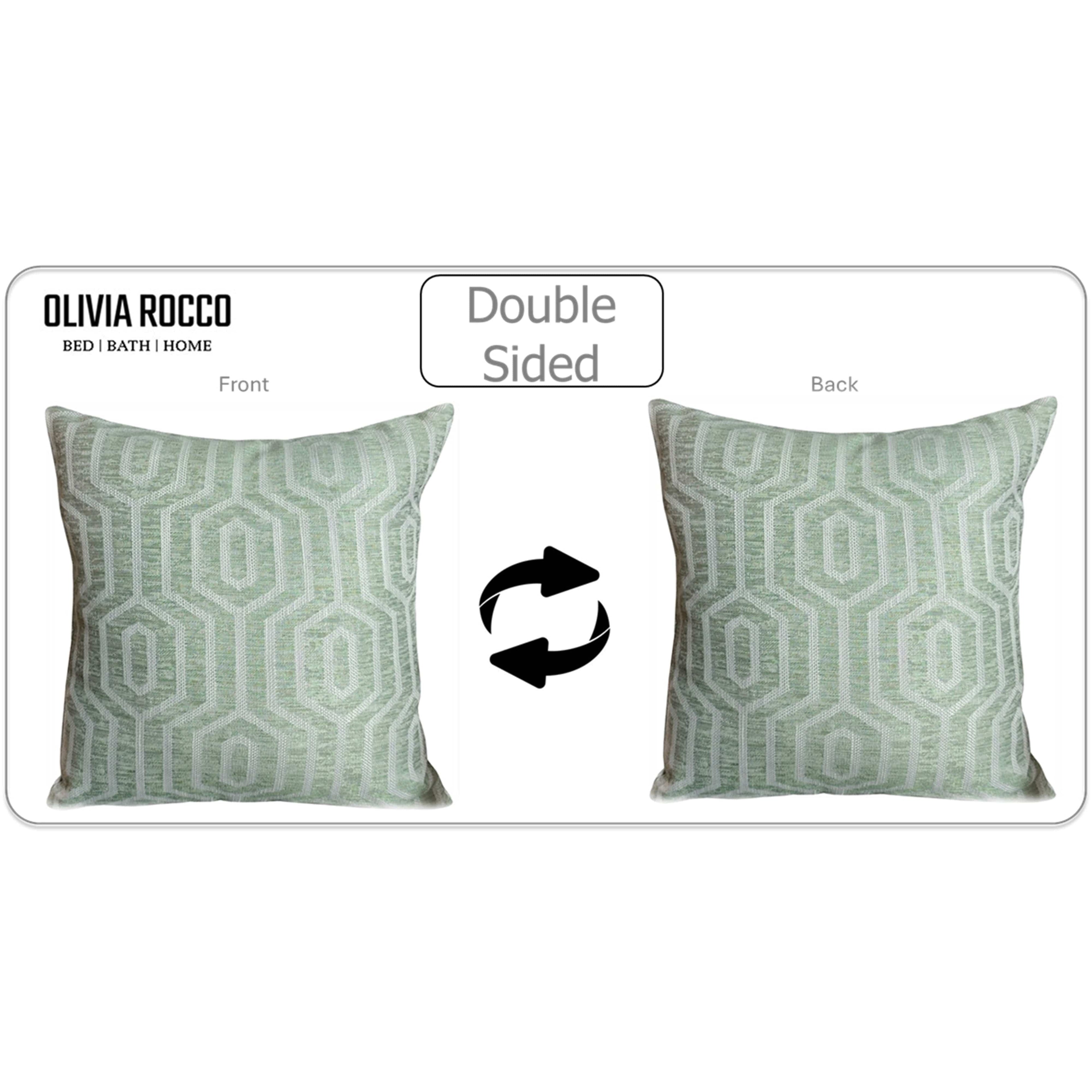 OLIVIA ROCCO Sage Green Cushion Covers 2 Pack – 43x43cm Square Covers