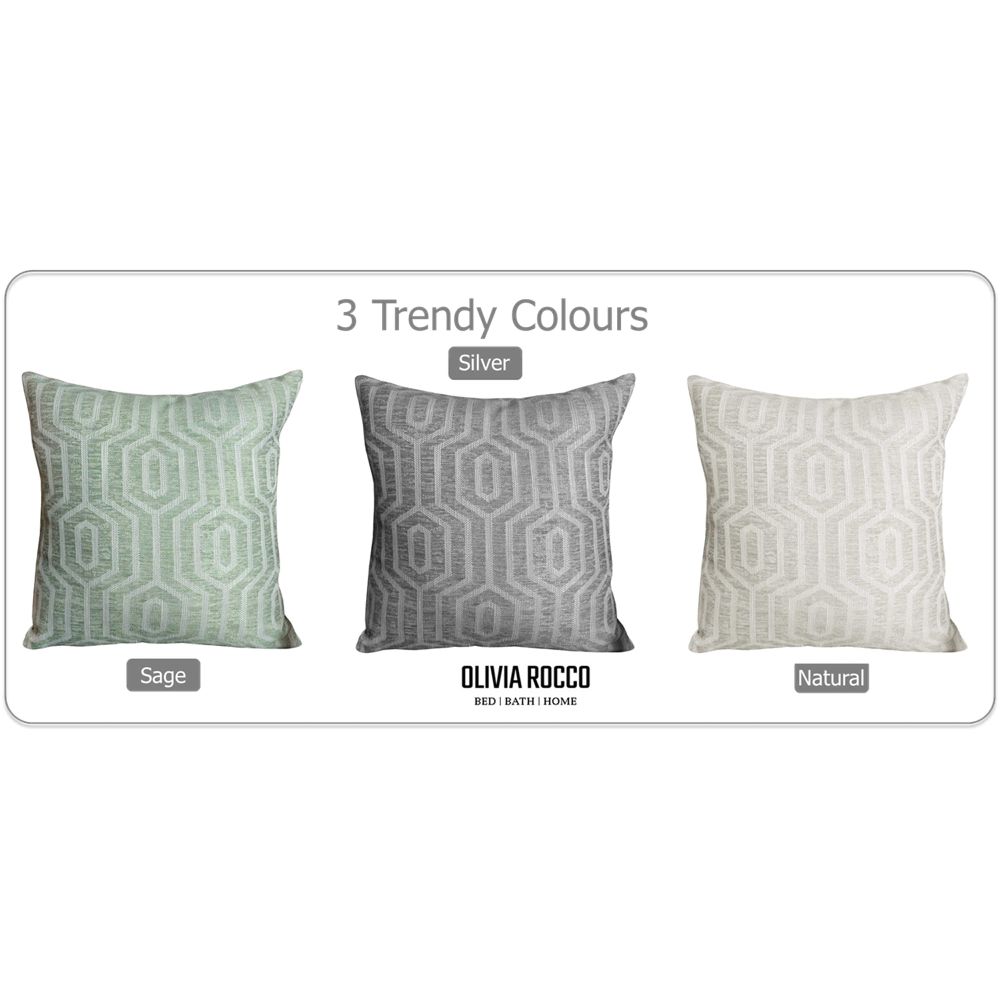 OLIVIA ROCCO Sage Green Cushion Covers 2 Pack – 43x43cm Square Covers