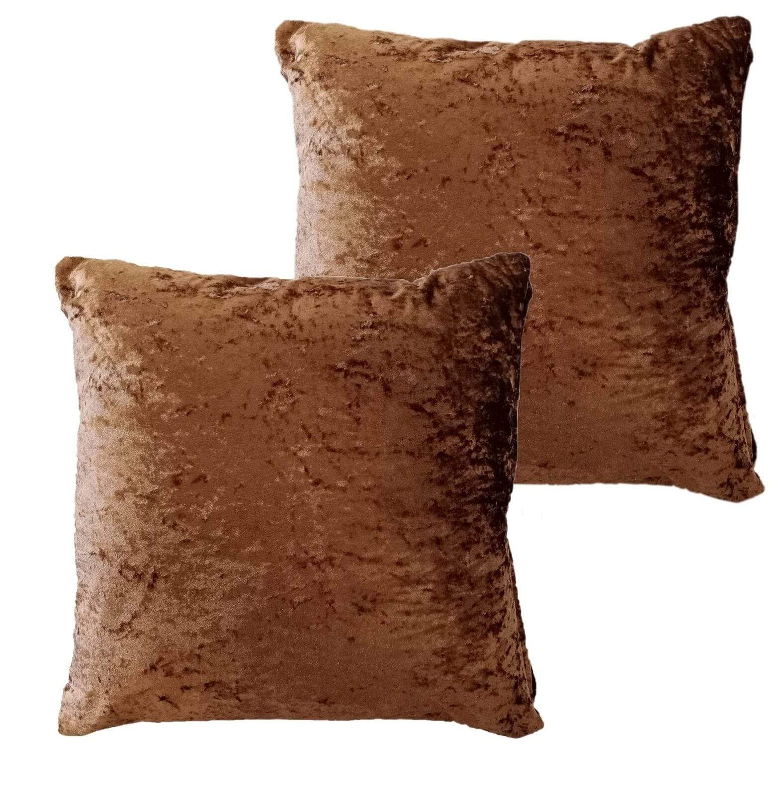 OLIVIA ROCCO Crushed Velvet Cushion Covers | 17x17 Inch Pillow Cases Pack of 2