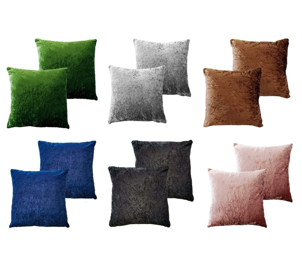 OLIVIA ROCCO Crushed Velvet Cushion Covers | 17x17 Inch Pillow Cases Pack of 2