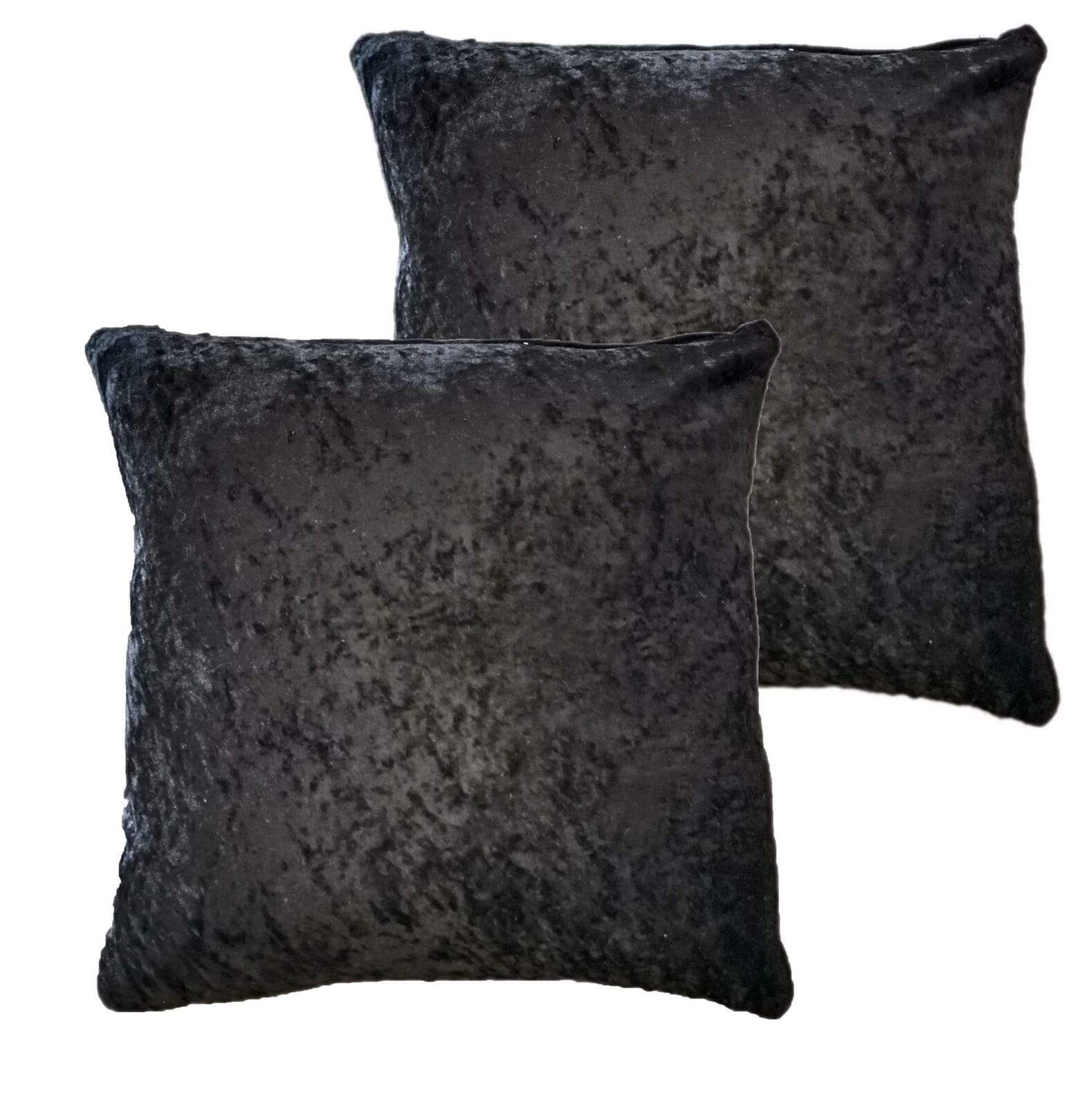 OLIVIA ROCCO Crushed Velvet Cushion Covers | 17x17 Inch Pillow Cases Pack of 2