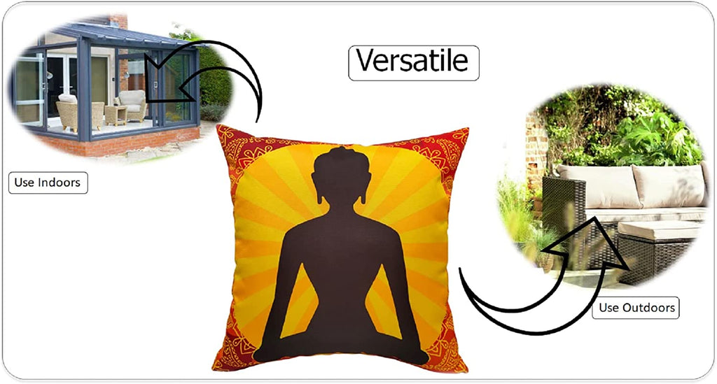 OLIVIA ROCCO Buddha Waterproof Cushion Covers | Reversible 43x43 cm