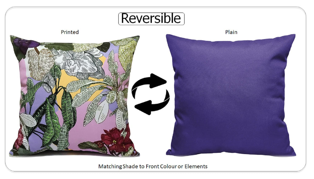 OLIVIA ROCCO Waterproof Cushion Covers | Dhalia Lilac Reversible 43x43cm