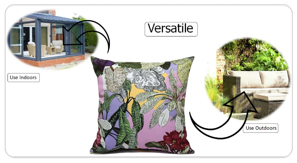 OLIVIA ROCCO Waterproof Cushion Covers | Dhalia Lilac Reversible 43x43cm