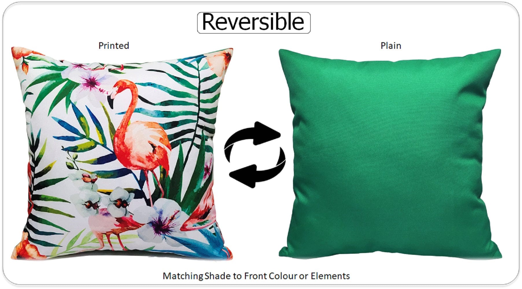 OLIVIA ROCCO Flamingo Waterproof Cushion Covers | Reversible 43x43 cm