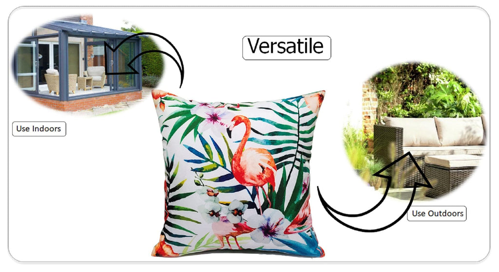 OLIVIA ROCCO Flamingo Waterproof Cushion Covers | Reversible 43x43 cm