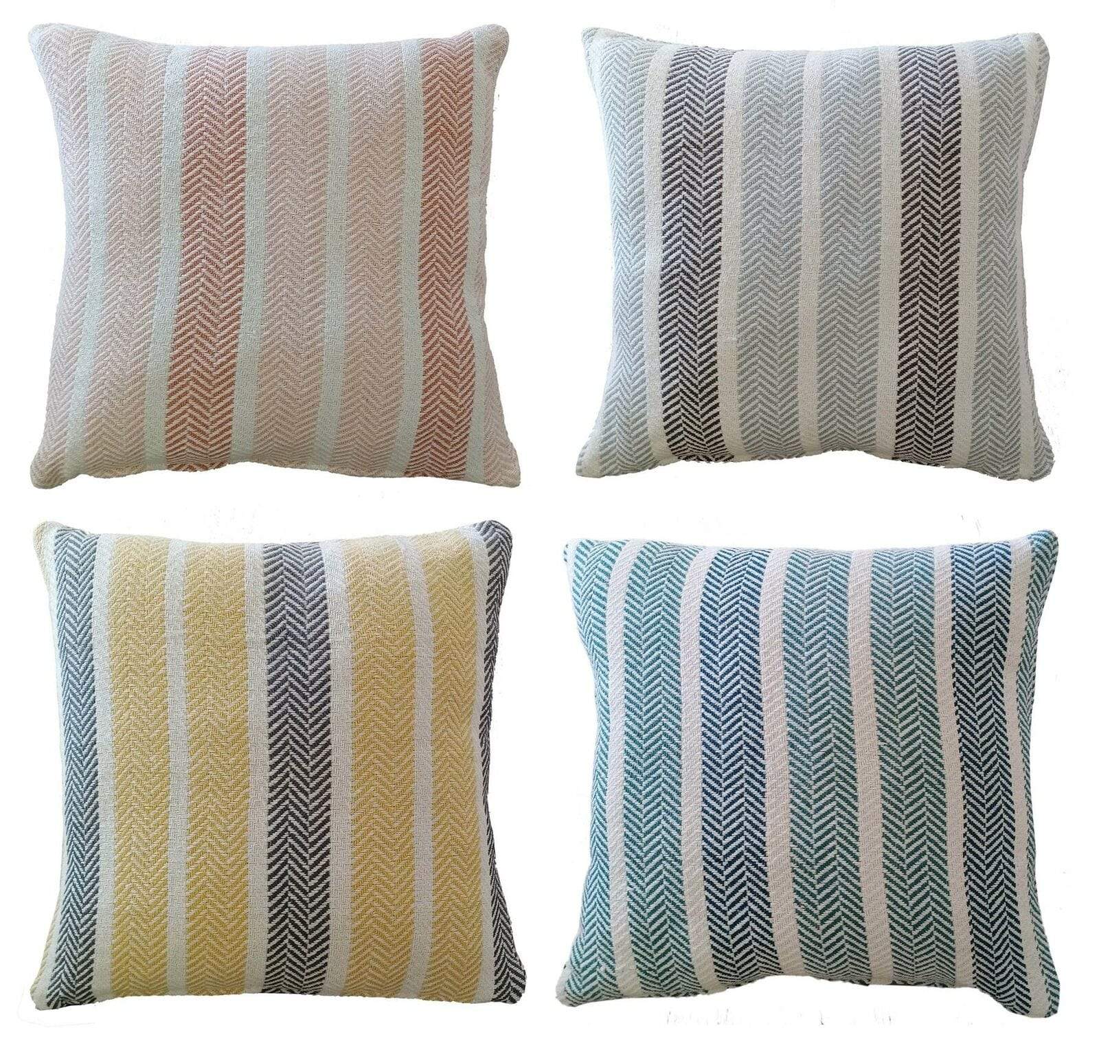 OLIVIA ROCCO Striped Cotton Cushion Covers | Indoor Outdoor Zippered Case