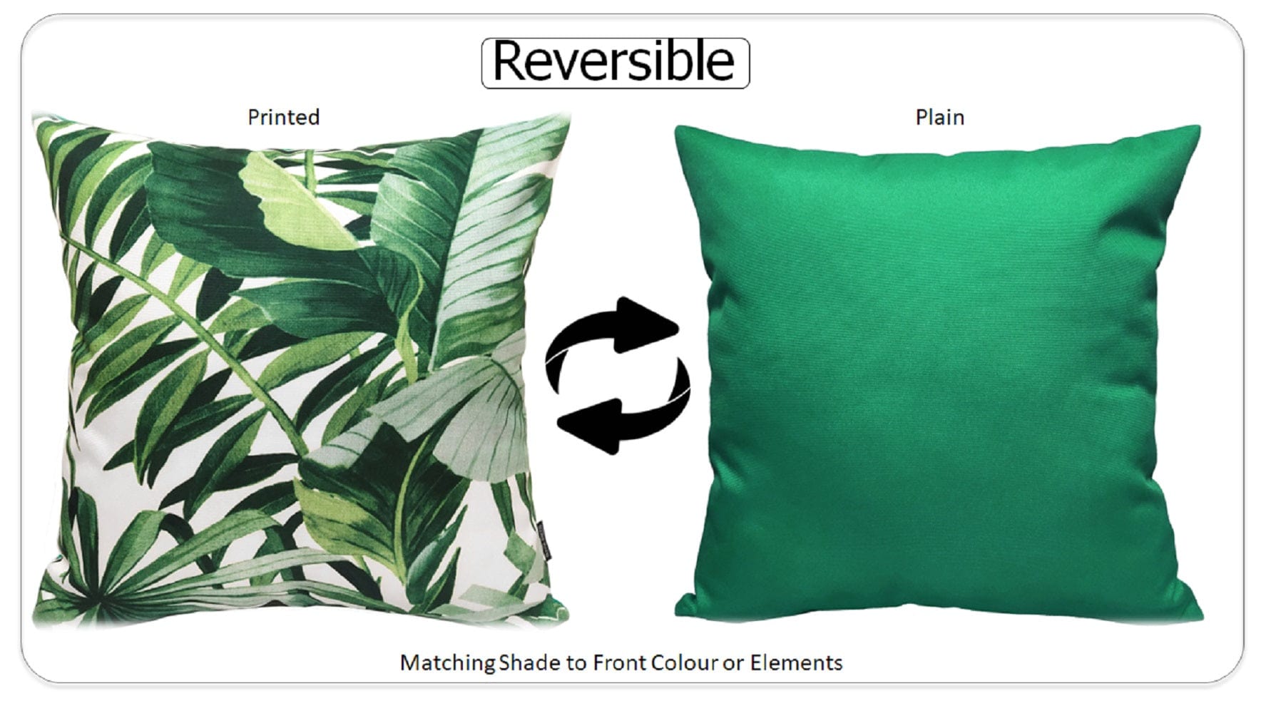 OLIVIA ROCCO Waterproof Cushion Covers – Jamil Green Reversible 43x43 cm