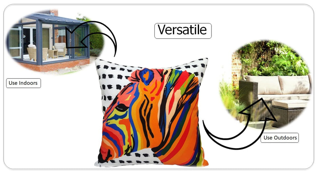 OLIVIA ROCCO Kampala Orange Waterproof Cushion Covers | Reversible 43x43cm