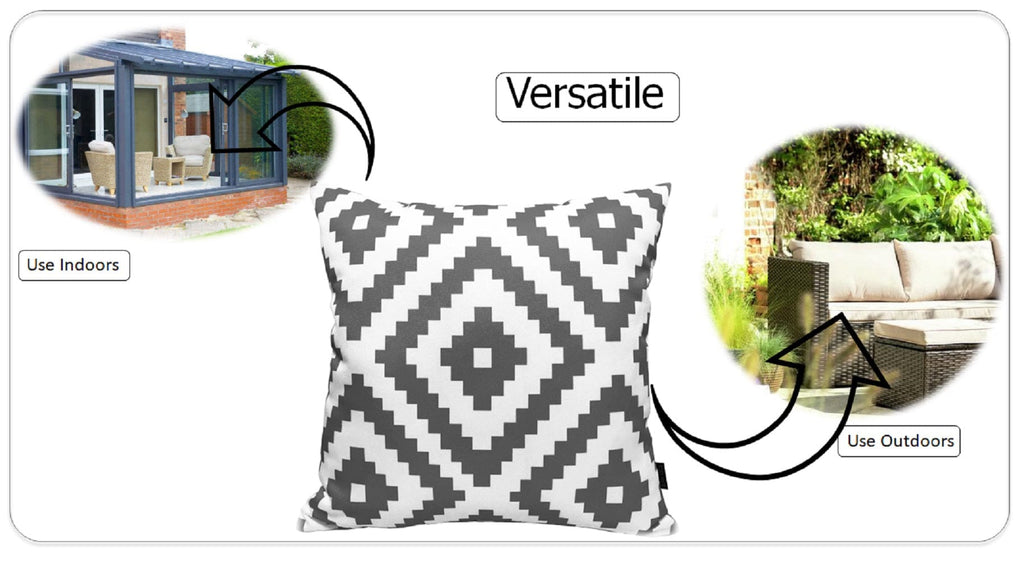 OLIVIA ROCCO Nairobi Waterproof Cushion Covers – Reversible Charcoal 43x43cm