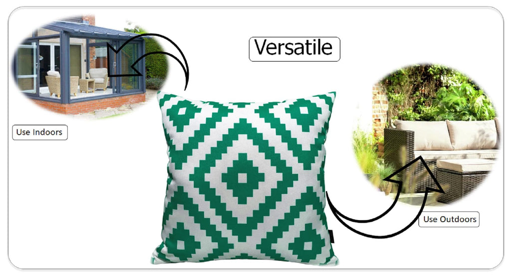 OLIVIA ROCCO Nairobi Lime Green Waterproof Cushion Covers – Reversible 43x43cm
